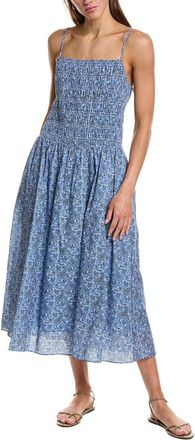English Factory Checked Smocked Midi Dress
