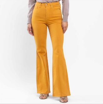 Judy Blue High Waisted Tummy Control Flare Jeans In Mustard