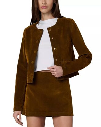 Joe's Flocked Faux Suede Jacket In Bronze Brown