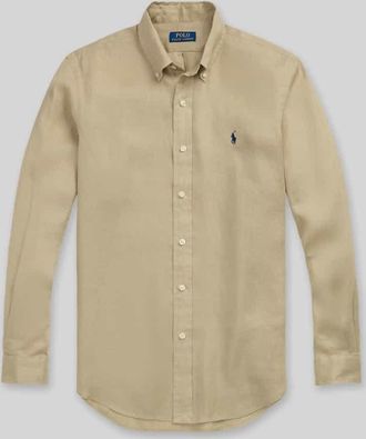 Polo Ralph Lauren Slim Fit Freizeithemd aus reinem Leinen in Beige, Gr&ouml;&szlig;e XXL
