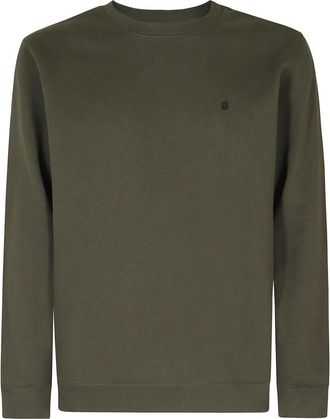 Dondup Regular-fit sweater met ronde hals van katoen - Heren - Sweatshirts - Groen - M - Katoen - Hoodies & sweatvesten