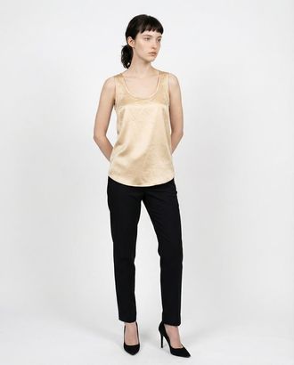 Brunello Cucinelli Cream Silk Tank Top, Size X-Small