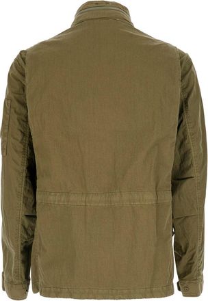C.P. Company Mens Wax Field Jacket 50 Fili Green Cotton Coat