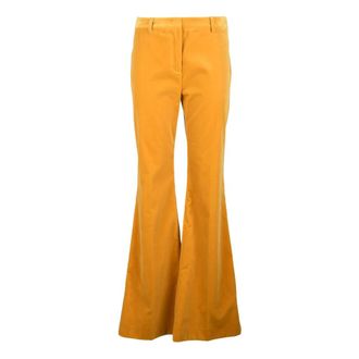 Etro Etro, Wide Trousers, female, Orange, Size: S Velvet Trousers