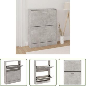 vidaXL vidaXL Scarpiera da ingresso - Scarpiera Grigio Cemento 59x17x81 cm in Legno Multistrato