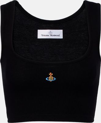 Vivienne Westwood Orb ribbed-knit jersey crop top