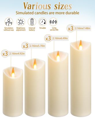 OEM Candele Led A Batteria Adatte Alluso Esterno. Lampada A Candela In Plastica Simile Alla Cera Di Paraffina. 12 Pezzi