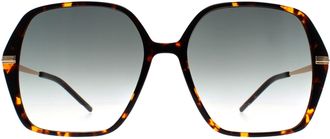 HUGO BOSS Square Womens Havana Gold Grey Gradient 1660/S - Brown - One Size