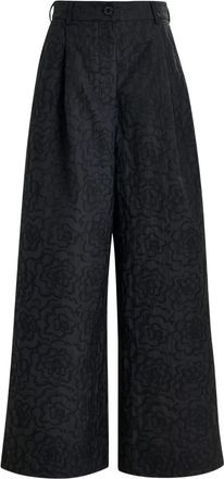 Essentiel Instore jacquard pleated trousers - Black
