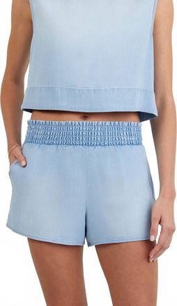 Bella Dahl Womens Smocked Waist Short In Light Sunspray Wash