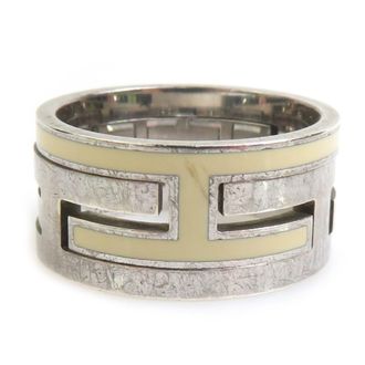 Herm&egrave;s Silver Off-White Enamel Silver 925 Band Ring (Pre-Owned)