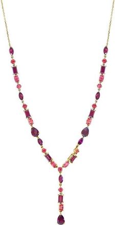 Effy 14K Yellow Gold Rhodolite & Pink Tourmaline Drop Necklace in 14K Gold at Nordstrom, Size 16