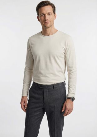 Olymp Longsleeve OLYMP, Herren, Gr. 3XL, sanftes wei&szlig;, Single Jersey, Obermaterial: 60% Baumwolle, 40% Modal, regular fit, Rundhals, Shirts Longsleeve, Sing