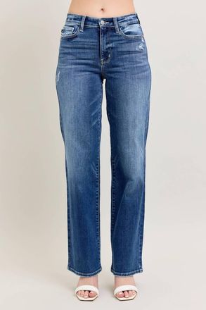 Judy Blue 90s Straight Leg Jeans In Dark Wash