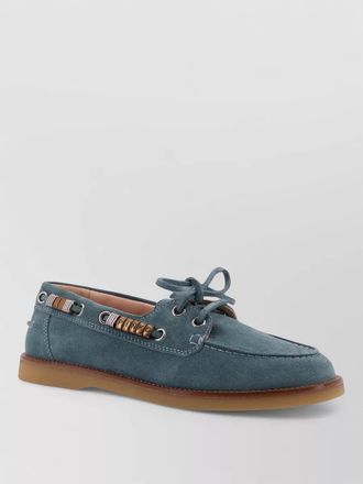 Pinko loafers round toe lace detail rubber sole