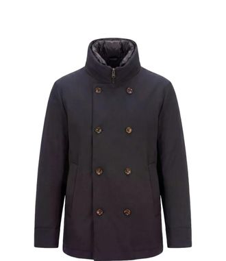 Montecore Double-Breasted High Stand Collar Inner Zip Coat
