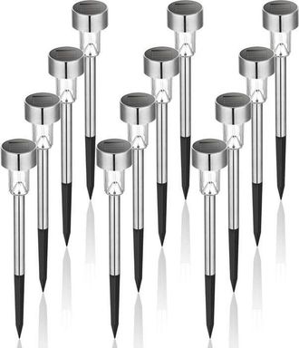 OEM Estas 12 Luces Solares De Jard&iacute;n Impermeables De Acero Inoxidable Son Perfectas Para Patios, C&eacute;spedes Y Terrazas
