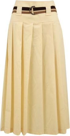 Drumohr Ls 376Gp 1 Midi Rok - Dames - Midirokken - Geel - XS - Katoen - Rokken