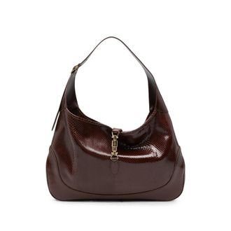 Gucci Jackie Lizard-effect Shoulder Bag