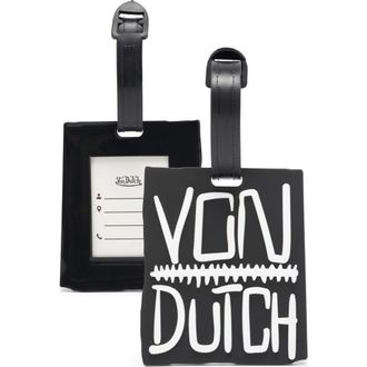 Von Dutch Stitched 2-Piece Suitcase ID Tag Set with Adjustable Straps at Nordstrom