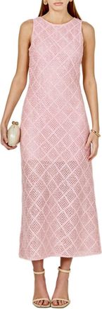 endless rose Textured Midi Dress In Pink