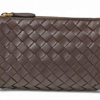 Bottega Veneta Dark Brown Leather Pouch (Pre-Owned)