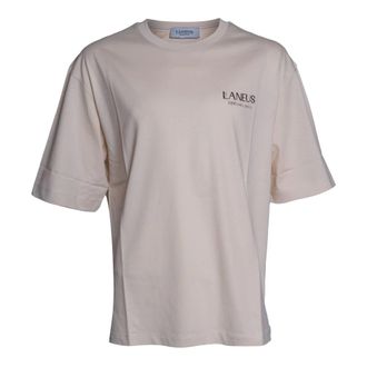 Laneus T-Shirts, male, White, Size: 2XL Oversized Jersey T-shirt