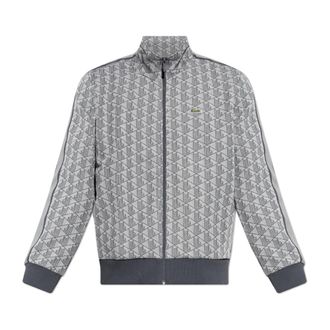 Lacoste Zip-throughs, male, Gray, Size: 2XL Monogram Sweatshirt