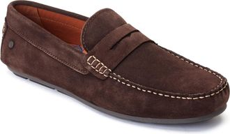 Base London Collins Leather Mens Dark Brown Loafers - Size UK 12