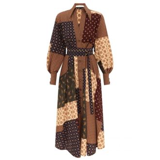 Zimmermann Coqueline Montpellier Midi-jurk - Dames - Jurken - Veelkleurig - Maat: M Zijde