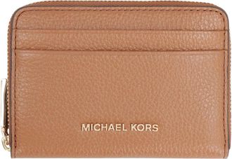 Michael Kors Korrelig Leren Portemonnee met Ritssluiting - Dames - Portefeuilles - Bruin - ONE Size - Accessoires