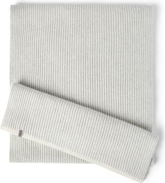 Brunello Cucinelli Knit scarf in Light Grey at Nordstrom