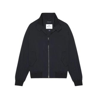 Aquascutum Stretch Harrington Jack Waterafstotend - Heren - Zomerjassen - Blauw - L - Polyester - Jassen