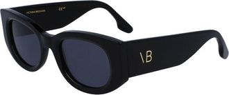 Victoria Beckham Sunglasses Oval Full Rim, Black Frame And Grey Lens Vb654S001