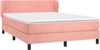 vidaXL Vidaxl - Cama Box Spring Con Colch&oacute;n Terciopelo Rosa 140x200 Cm
