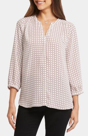 NYDJ Pintuck Blouse in Graceful Geo at Nordstrom, Size X-Large