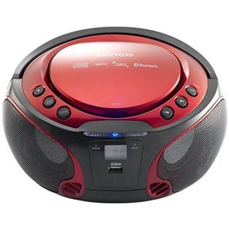 Eglo Sistema De Dise&ntilde;o De La M&uacute;sica Del Partido De Audio Usb Desplazador Bluetooth Boombox De Cd Reproductor De Mp3 Lenco Scd-550 Roja