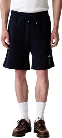 Dr&ocirc;le de Monsieur Slogan Rose Shorts - Heren - Korte Broeken - Blauw - S - Katoen - Korte Broeken