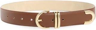 Steve Madden Feathered Edge Faux Leather Belt in Tiramisu at Nordstrom Rack, Size X-Large