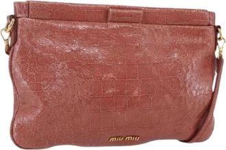 Miu Miu Pre-owned Leather Shoulder Bag - Dames - Vintage Schoudertas - Roze - ONE Size - Leer - Vintage