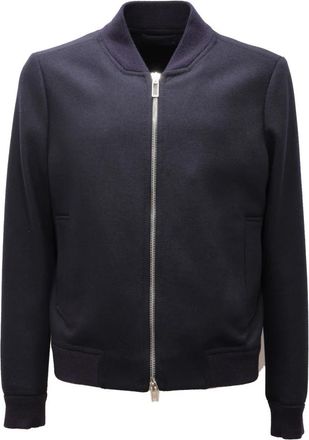 Paolo Pecora Wollen jas gemaakt in Itali&euml; - Heren - Bomber jackets - Blauw - L - Wol - Jassen