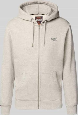 Superdry Sweatjacke mit Kapuze in Hellgrau, Größe XXL