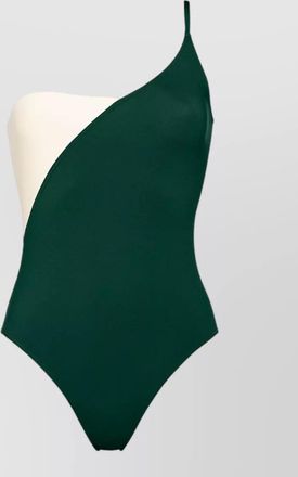 Eres two-tone one-shoulder swimsuit