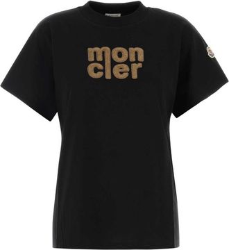 Moncler Black Logo-embroidered T-shirt