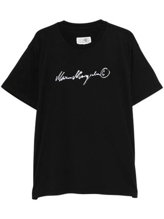 Maison Margiela Relaxed-Fit Script Logo Black T-Shirt