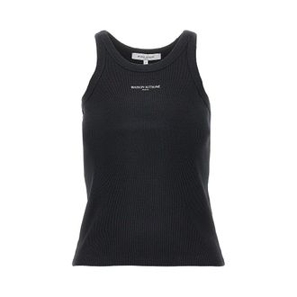Maison Kitsun&eacute; Logo print ribbed tank top Woman M