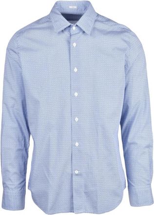 Himon's Casual Shirts - Heren - Casual Overhemden - Blauw - M - Katoen - Overhemden
