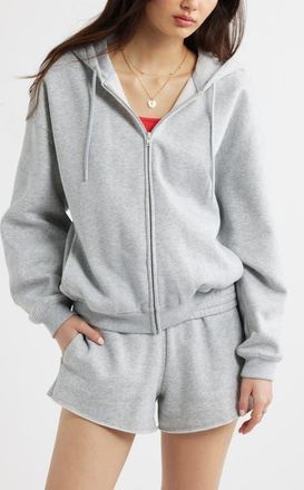 BP. Bubble Zip Hoodie in Grey Soft Heather at Nordstrom, Size Xx-Small