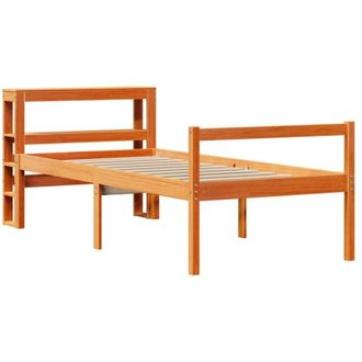 vidaXL Bed Frame with Headboard without Mattress Wax Brown 90x200 cm vidaXL