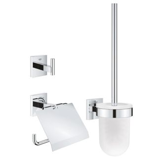 GROHE Quickfix - Start Cube - Juego De Accesorios Para Wc 3 En 1 - Acabado Cromado 41123000 (atornillar O Pegar)